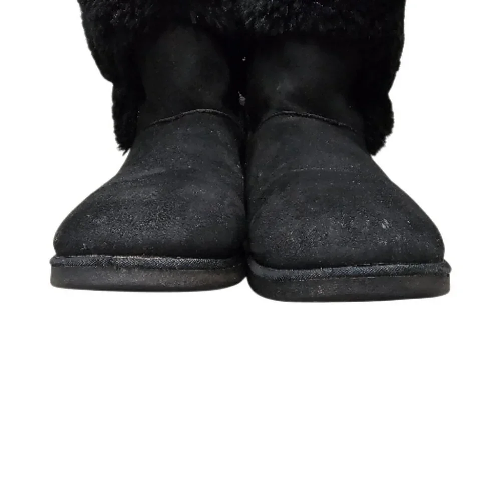 Juicy Couture King 2 Faux Suede Cozy Warn Slip On Black Winter Ankle Boots